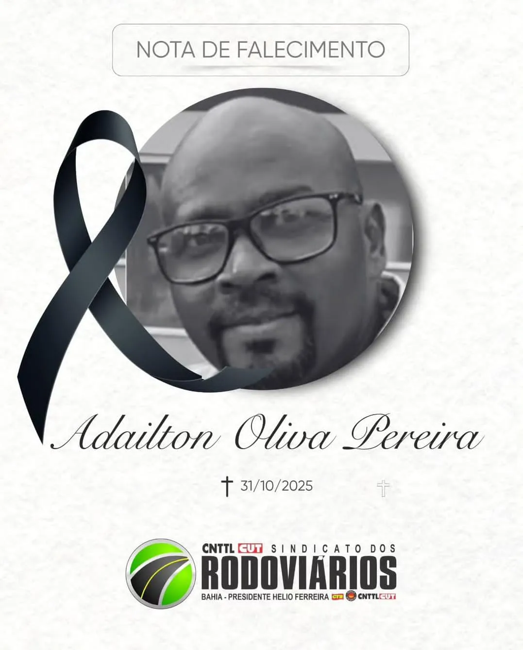 Publicação foi feita nas redes sociais do sindicato