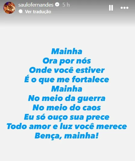Saula Fernandes comente sobre morte da mãe