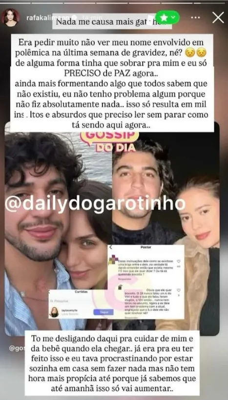 Suposto print de desabafo de Rafa Kalimann viraliza na web