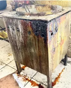 Fogão sujo e enferrujado