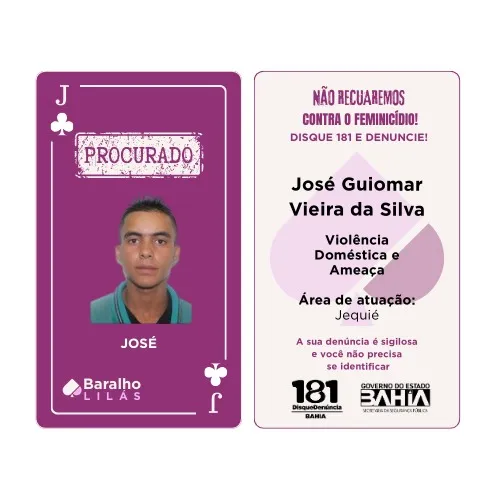 Imagem ilustrativa da imagem Veja cartas com 16 procurados por violência contra mulheres na Bahia