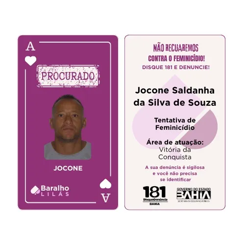 Imagem ilustrativa da imagem Veja cartas com 16 procurados por violência contra mulheres na Bahia