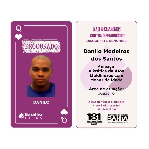 Imagem ilustrativa da imagem Veja cartas com 16 procurados por violência contra mulheres na Bahia