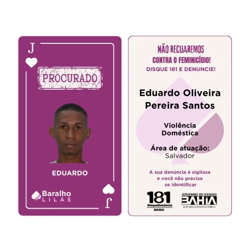Imagem ilustrativa da imagem Veja cartas com 16 procurados por violência contra mulheres na Bahia