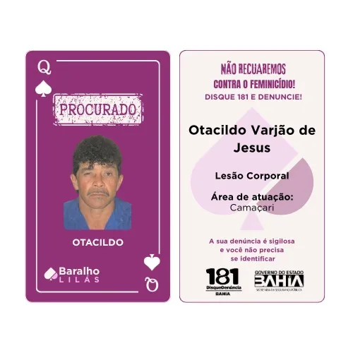 Imagem ilustrativa da imagem Veja cartas com 16 procurados por violência contra mulheres na Bahia