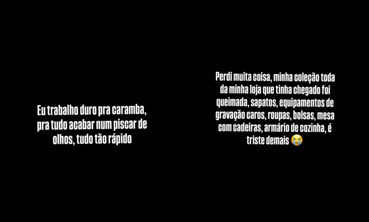 Influenciadora usou as redes sociais para se pronunciar