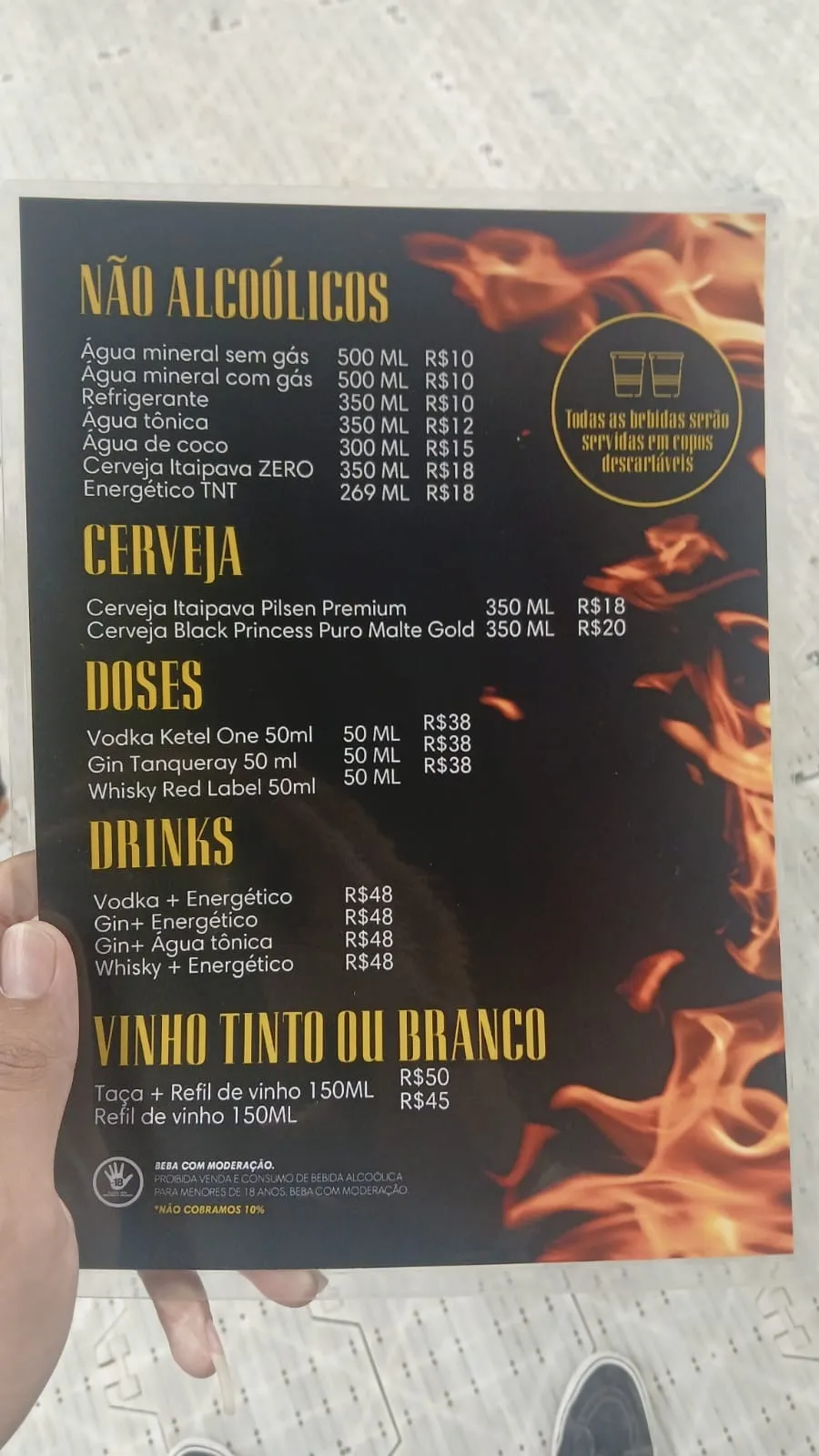 Preços das bebidas assustam