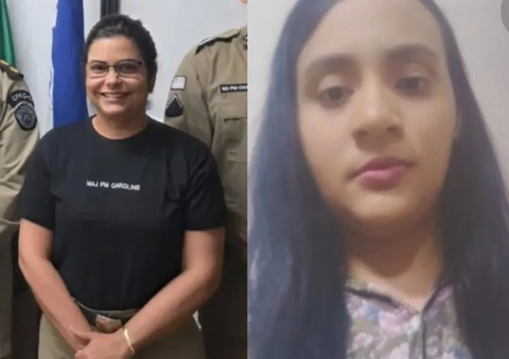 Major Caroline Ferreira, à esquerda, e a soldado Beatriz Soares, à direita