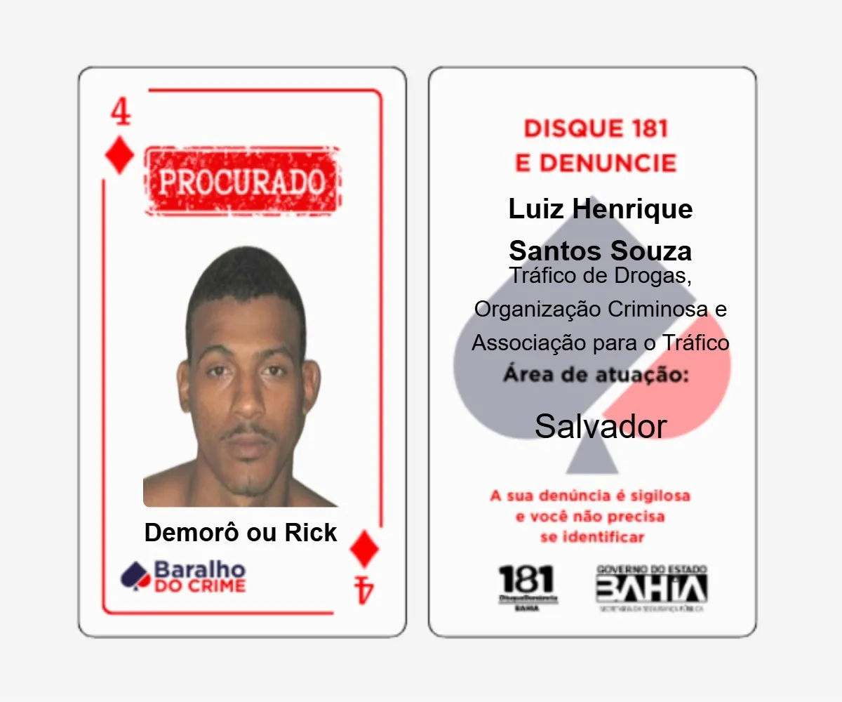 Demorô ou Rick do Baralho do Crime foi preso pela polícia