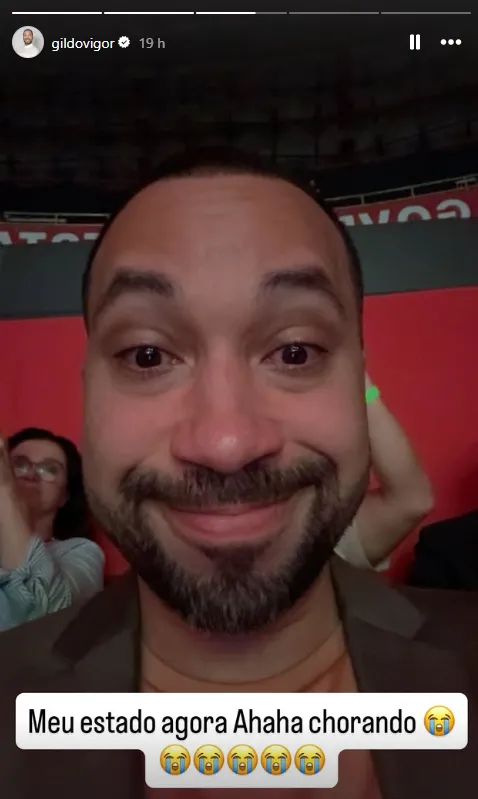 Imagem ilustrativa da imagem Gil do Vigor vai às lágrimas ao assistir show de Ivete Sangalo; veja