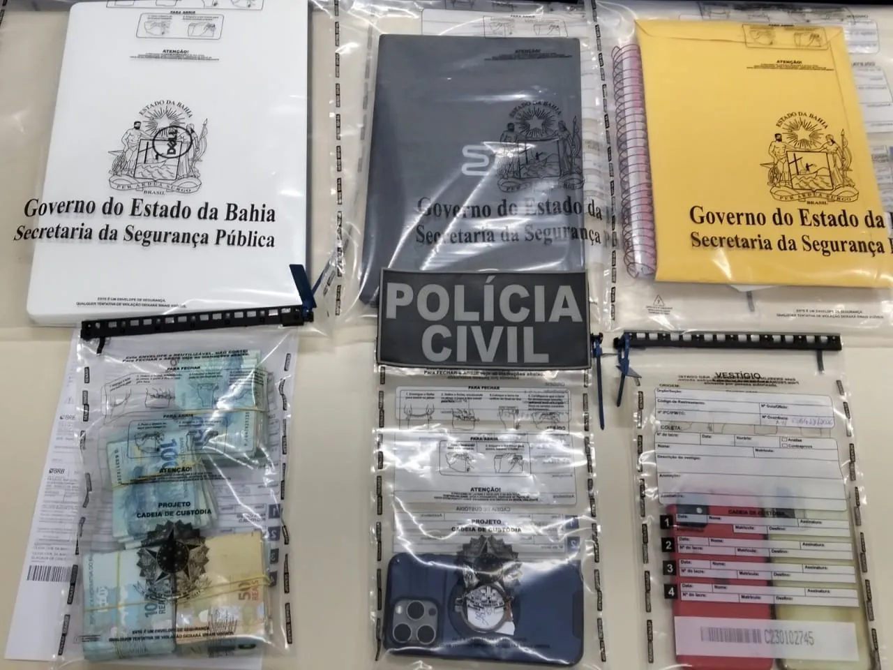 Apreensões feitas na operação