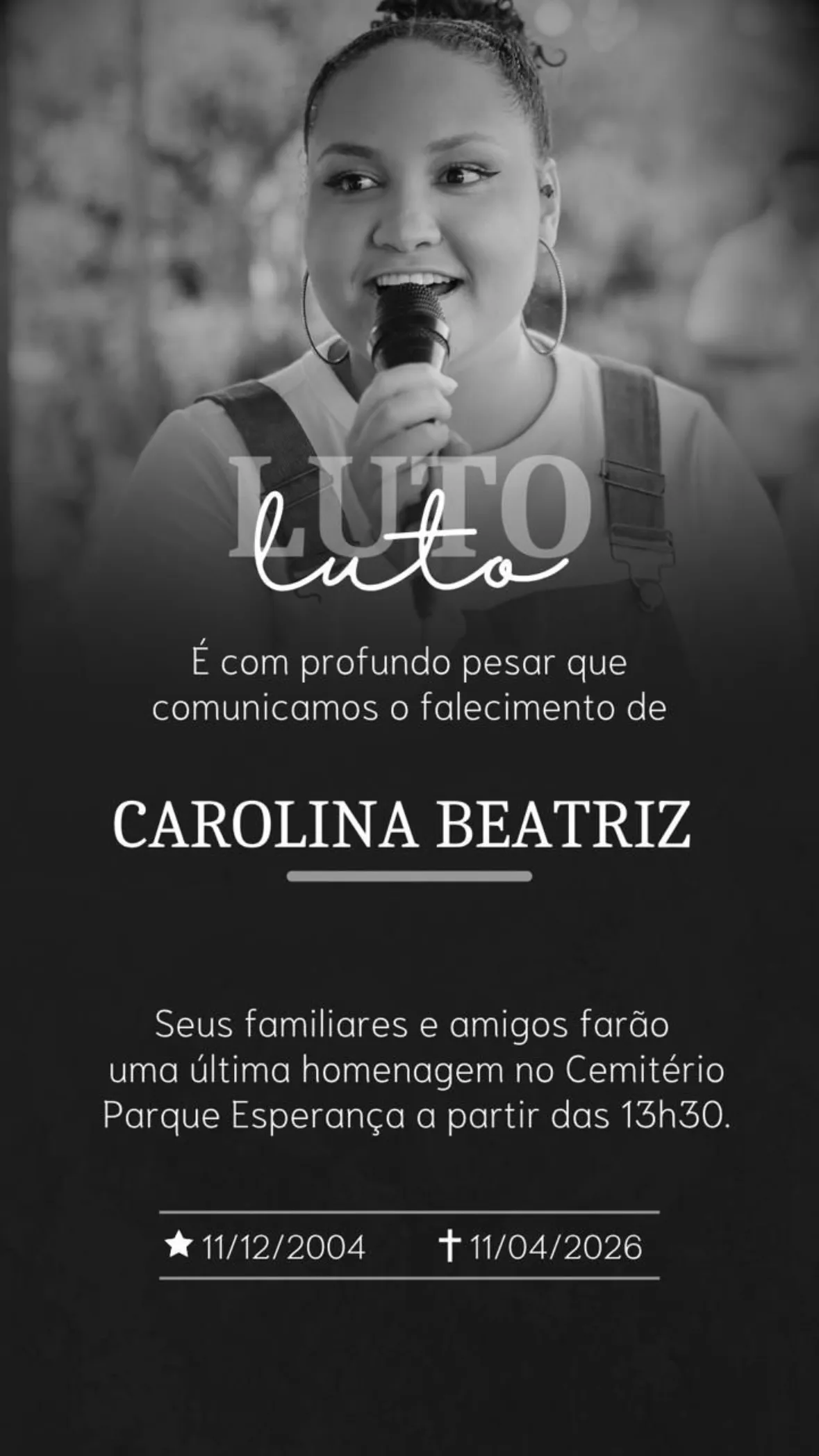 Imagem ilustrativa da imagem Jovem e sonhadora: quem era “promessa” gospel que morreu em parque