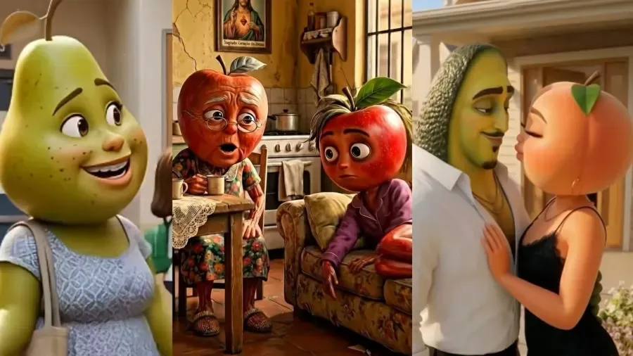 Novelas feitas por IA com frutas e legumes são febre no TikTok