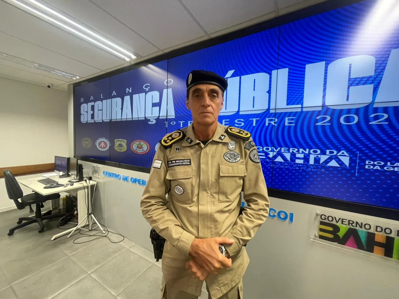 Comandante geral da PM, coronel Magalhães