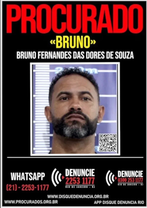 Cartaz de procurado do goleiro Bruno