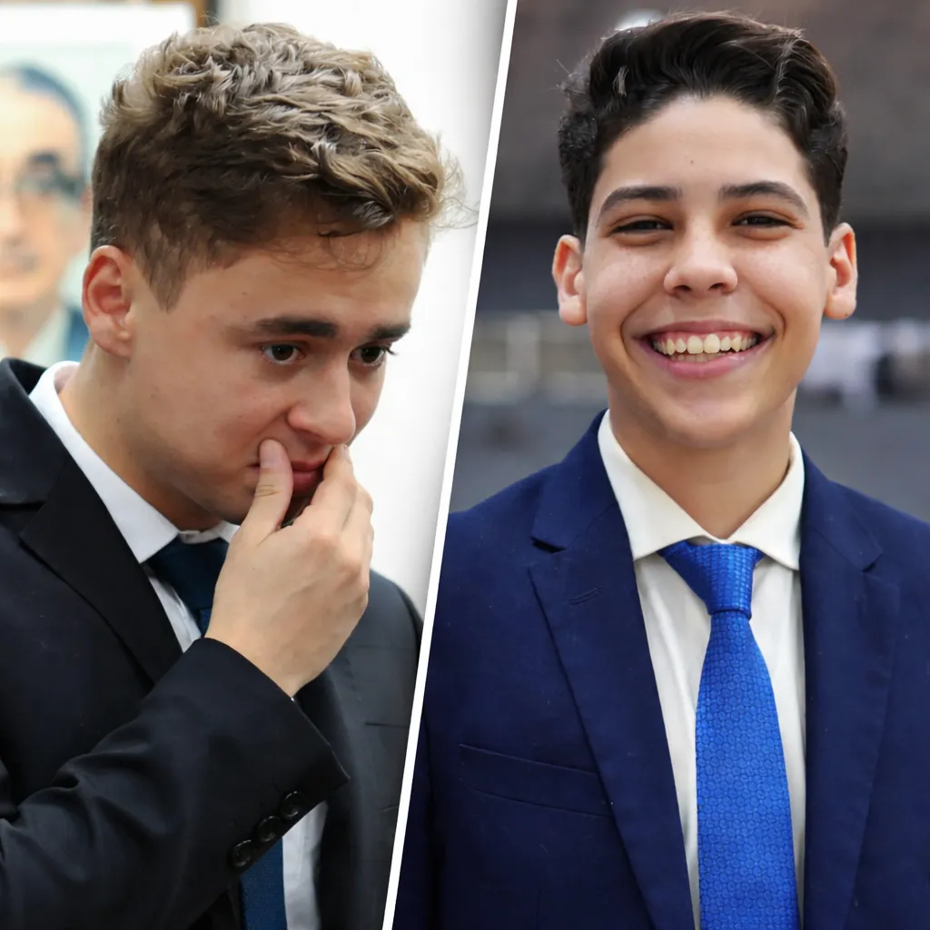 Nikolas Ferreira e o pastor mirim Miguel Oliveira