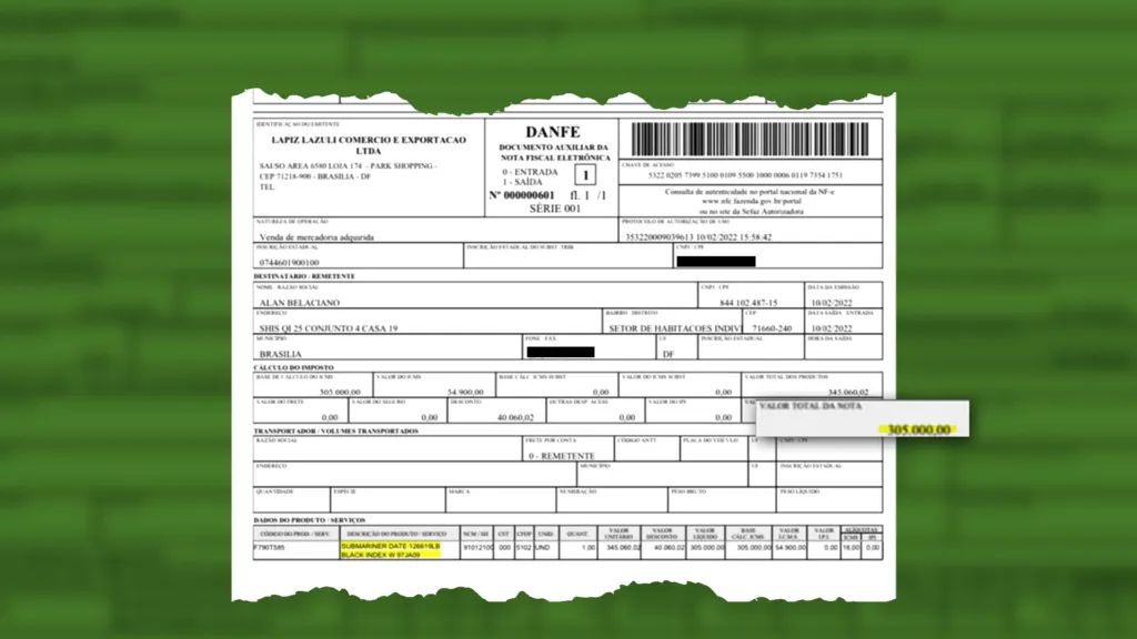 Rolex que seria destinado a Flávio Bolsonaro