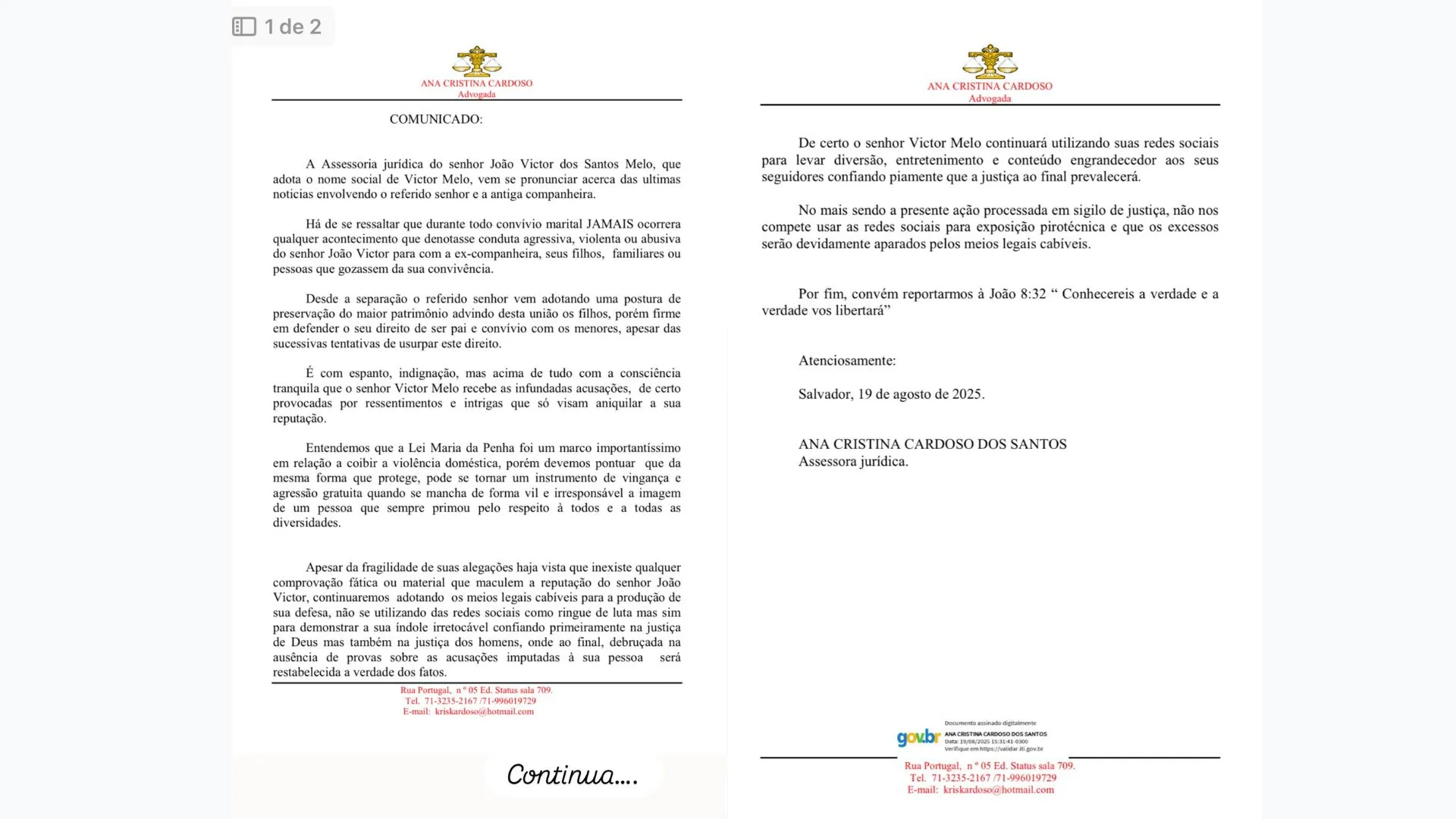 Defesa fala que agressões não existiram