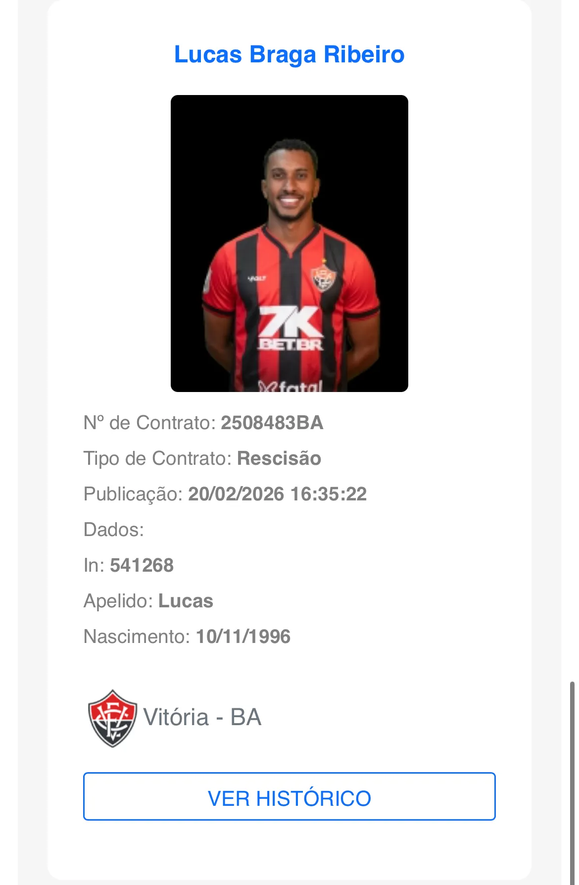 Rescisão foi publicada no BID