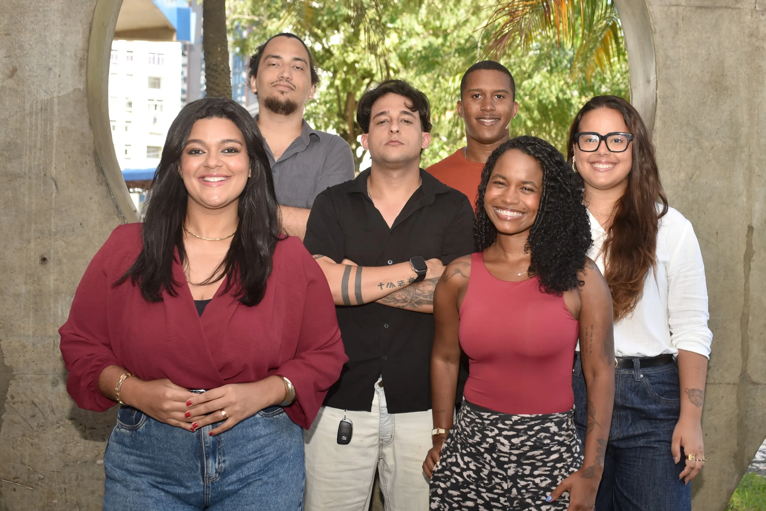 Repórteres do Núcleo MASSA! Da esquerda para a direita: Dara Mederios, Artur Soares, Bruno Dias, Vinícius Viana, Jaísa de Almeida e Rafaela Maynard. Faltam Rebeca Nascimento, Vinícius Portugal e Maycol Douglas.