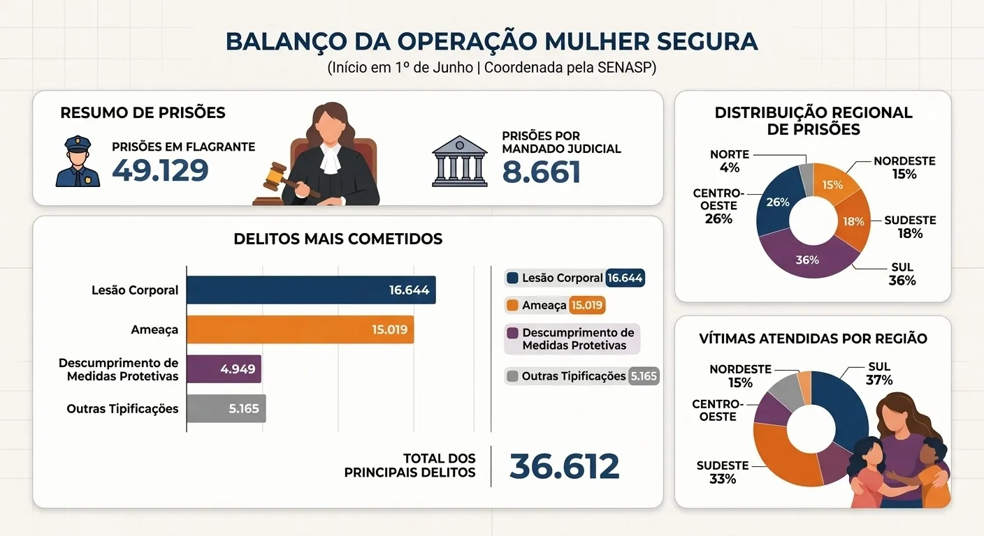 Quase 50 mil prisões em flagrante foram registrados em 141 dias