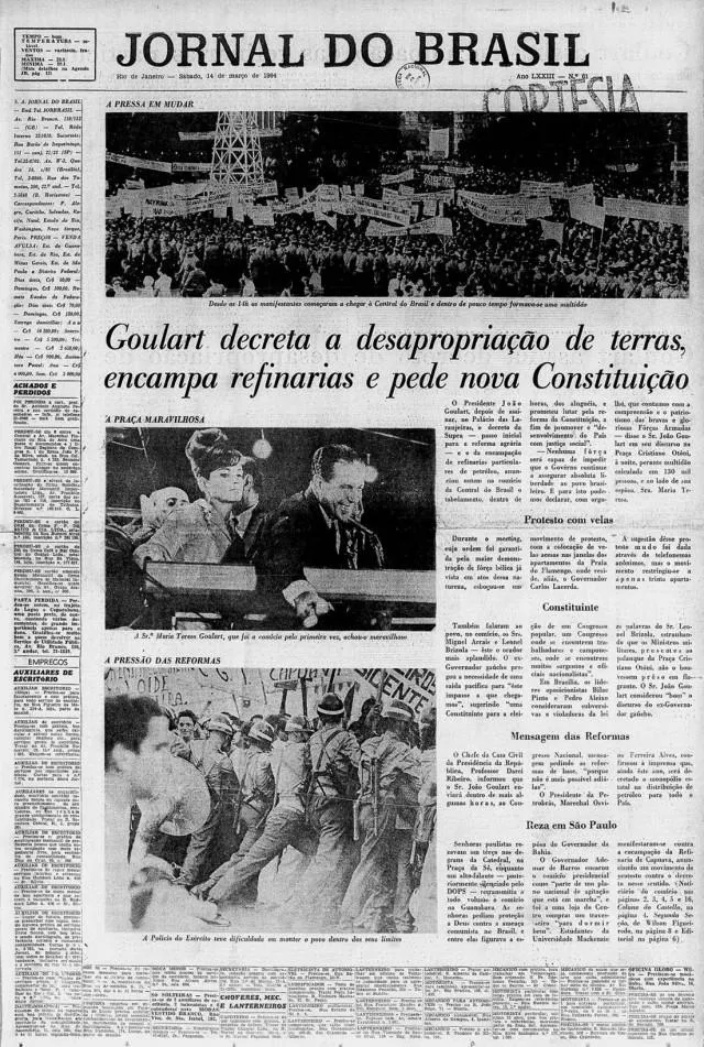 Estados Unidos tinha medo das medidas propostas por João Goulart