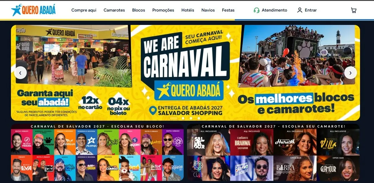 Novo site do Quero Abadá