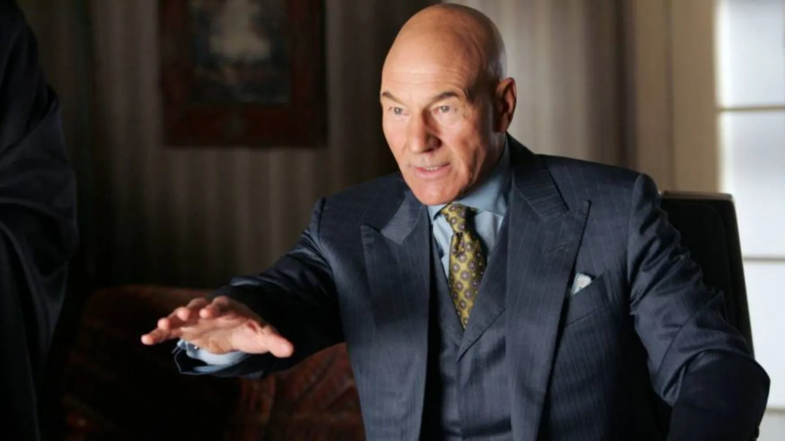 Patrick Stewart como professor Xavier